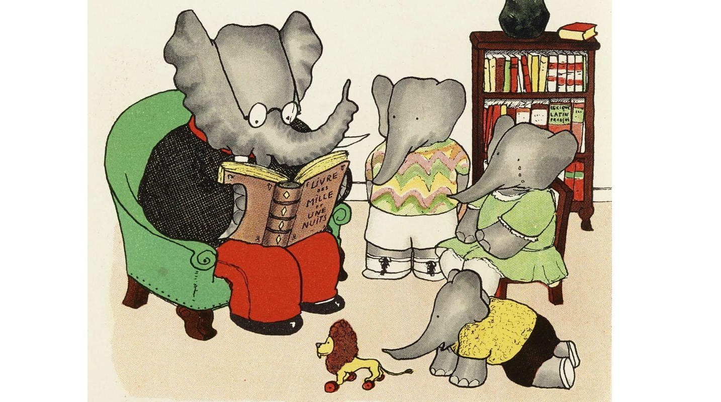 ABC de Babar, dessin de Jean de Brunhoff - BnF, département des Estampes et de la photographie, RESERVE KB-187-4