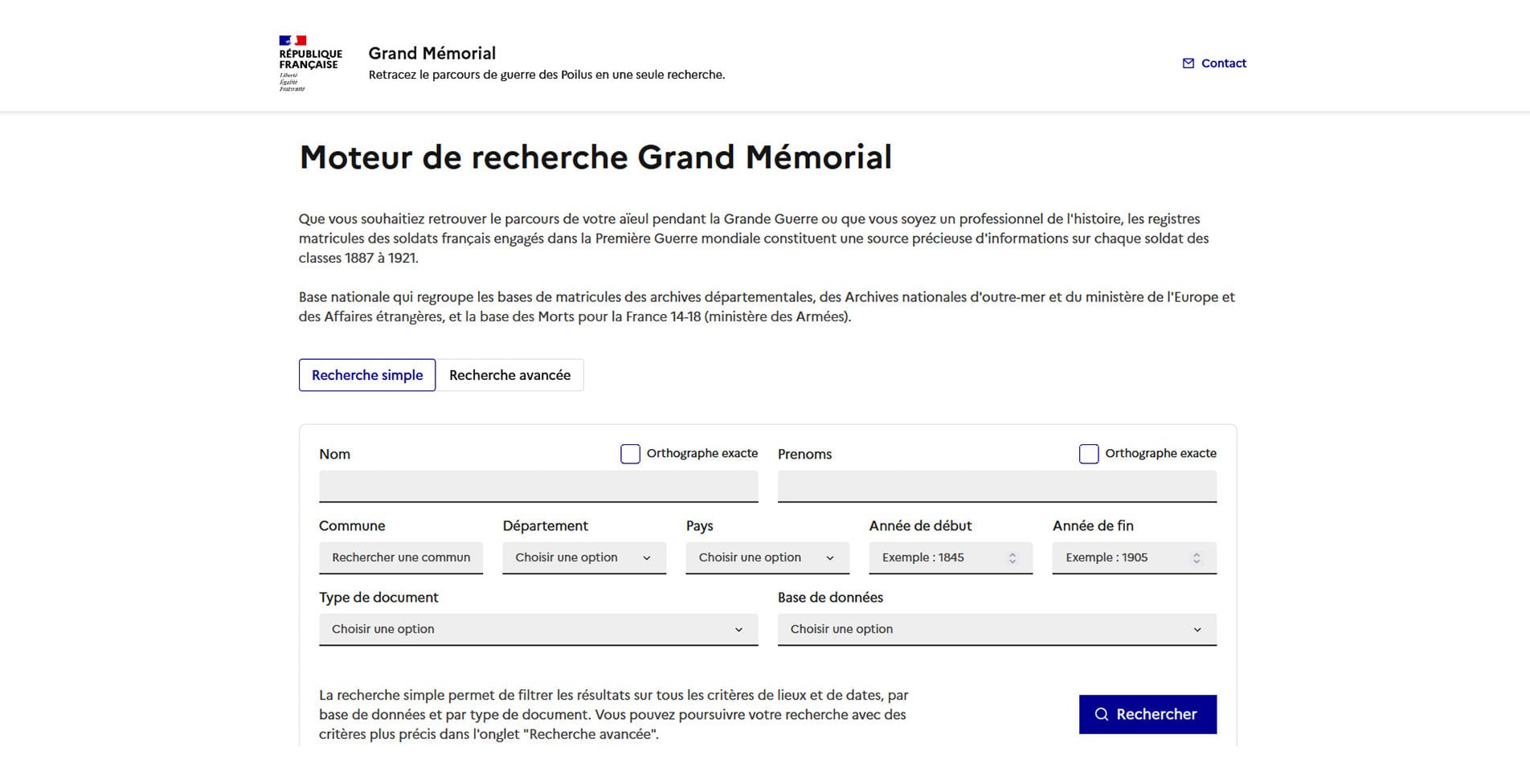Grand mémorial des combattants de la Première Guerre mondiale